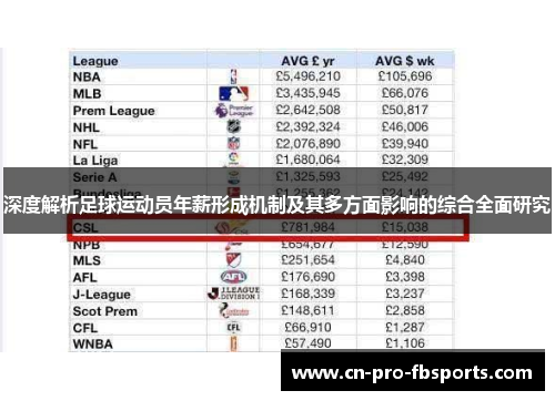 深度解析足球运动员年薪形成机制及其多方面影响的综合全面研究